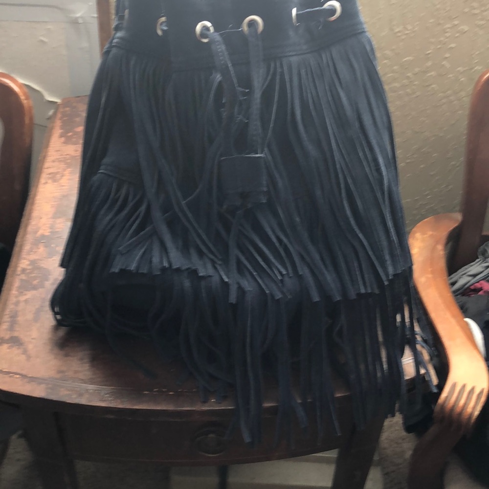 Vintage navy blue hobo purse